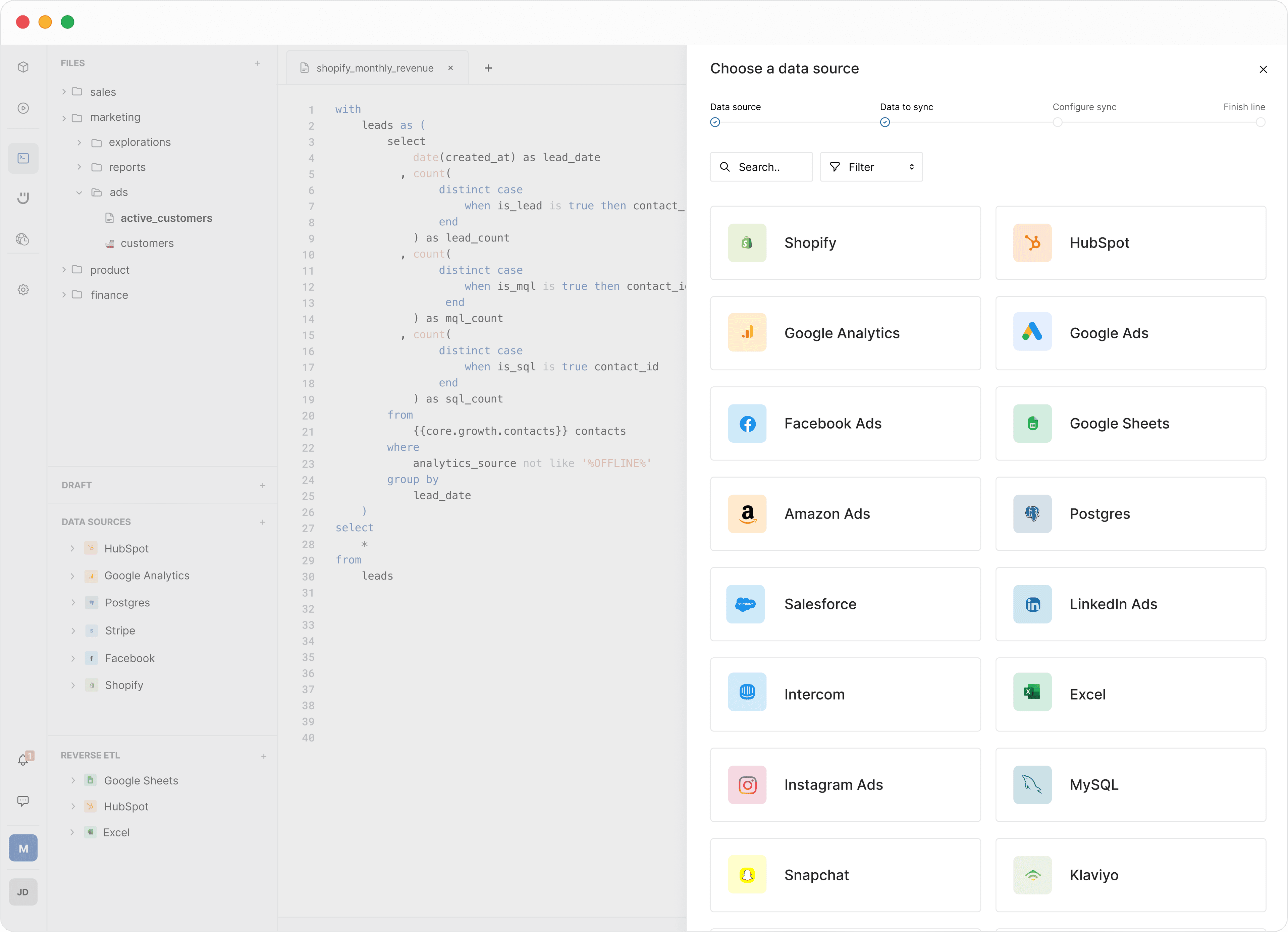 Weld Data Sources