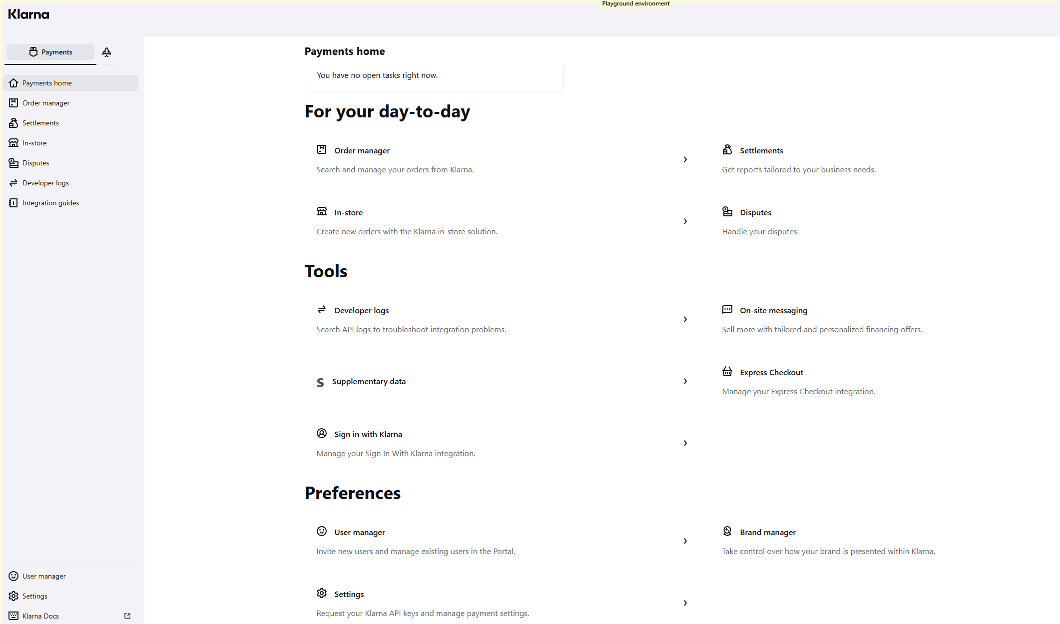 Klarna Merchant - Home page