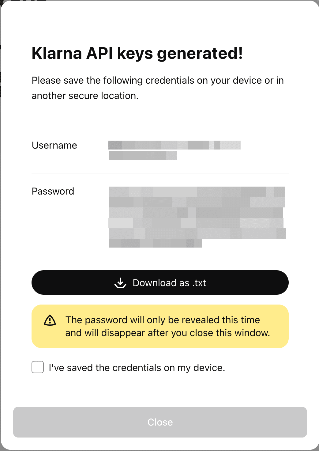 Klarna Merchant - API Key