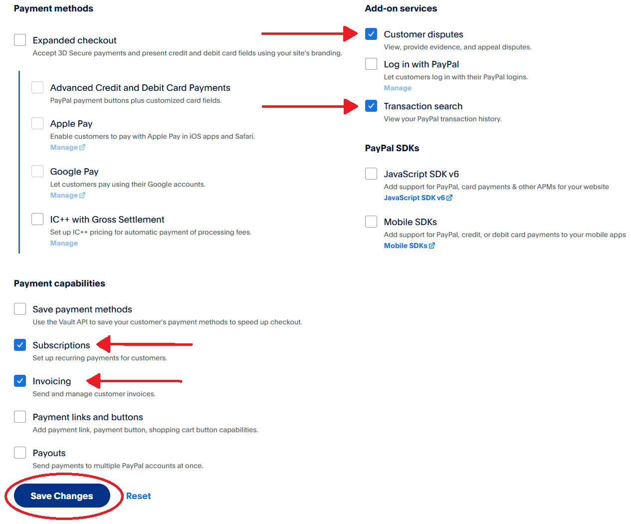 PayPal developer - App Settings