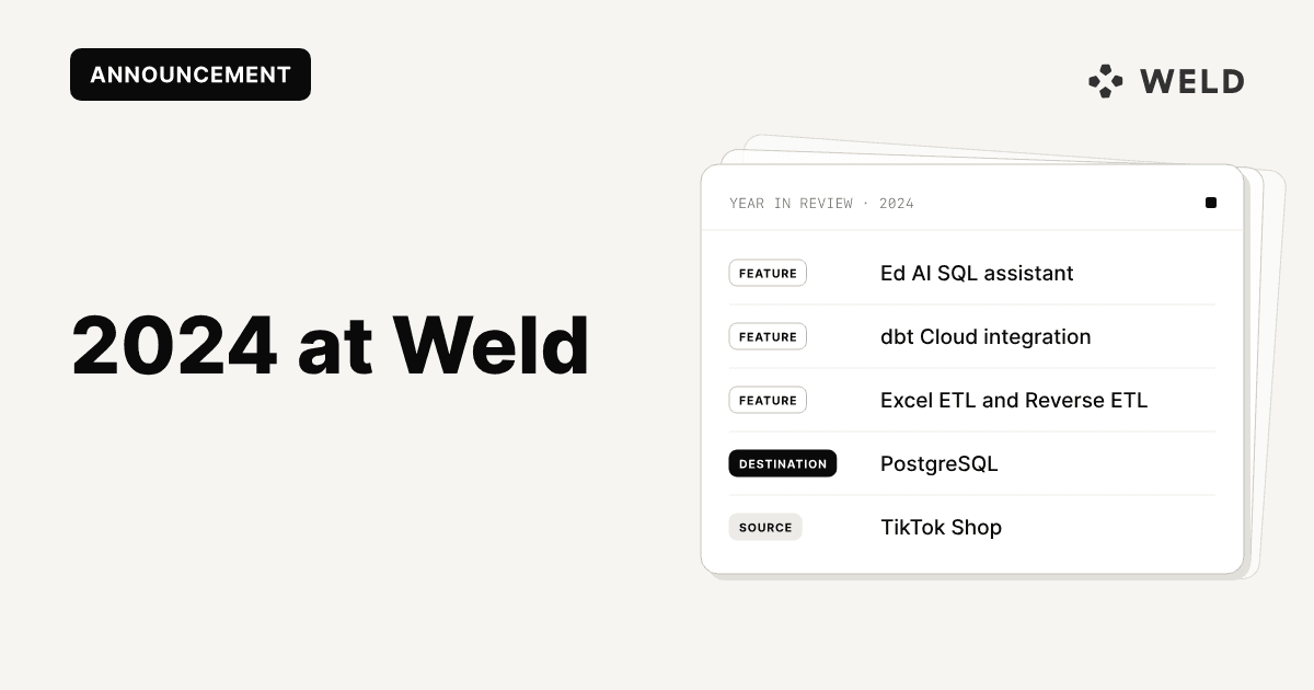 Reflecting on Weld's 2024: Innovations, Achievements, and Exciting Updates