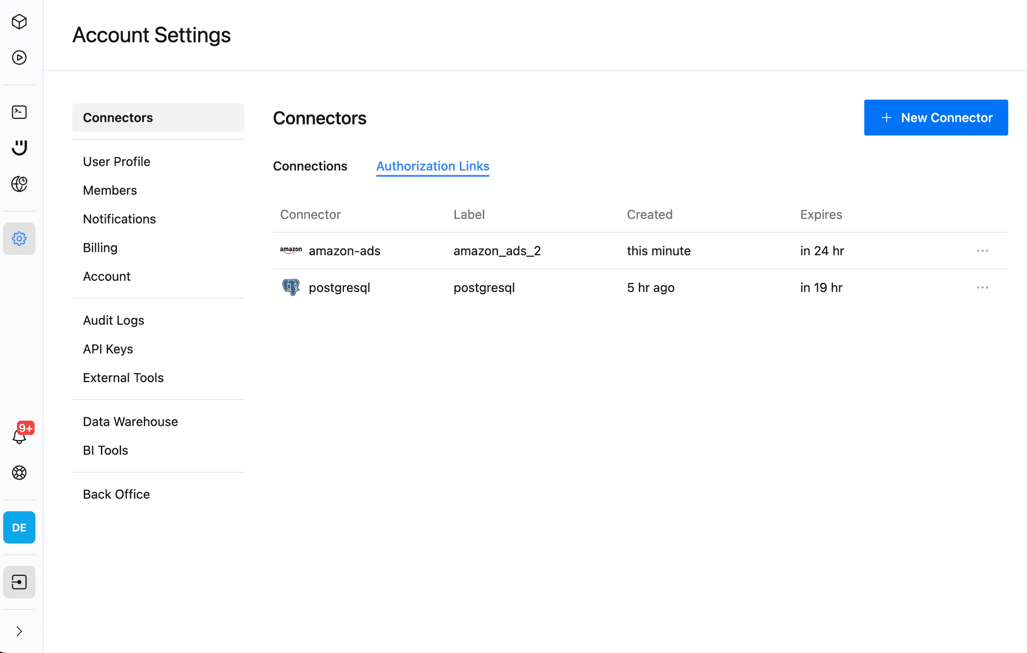 auth links settings