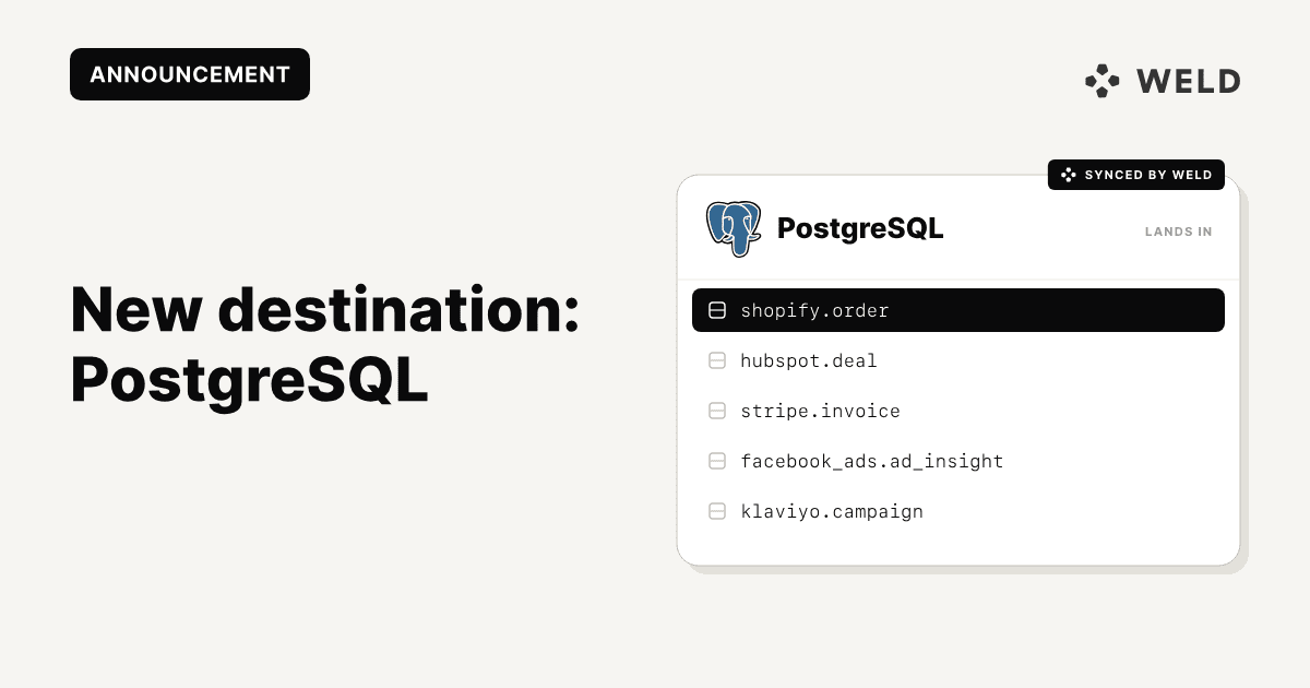 Sync data from multiple sources into a PostgreSQL database