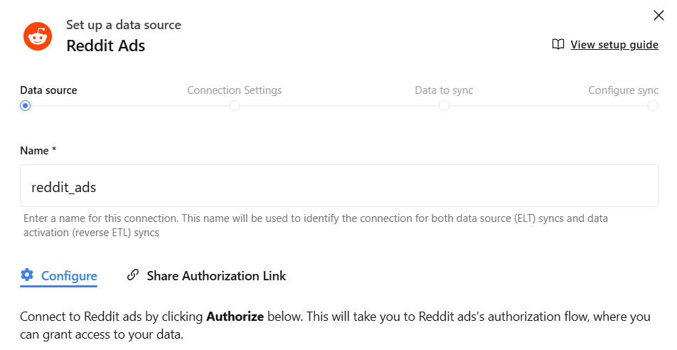 View Reddit Ads Data Source in Weld