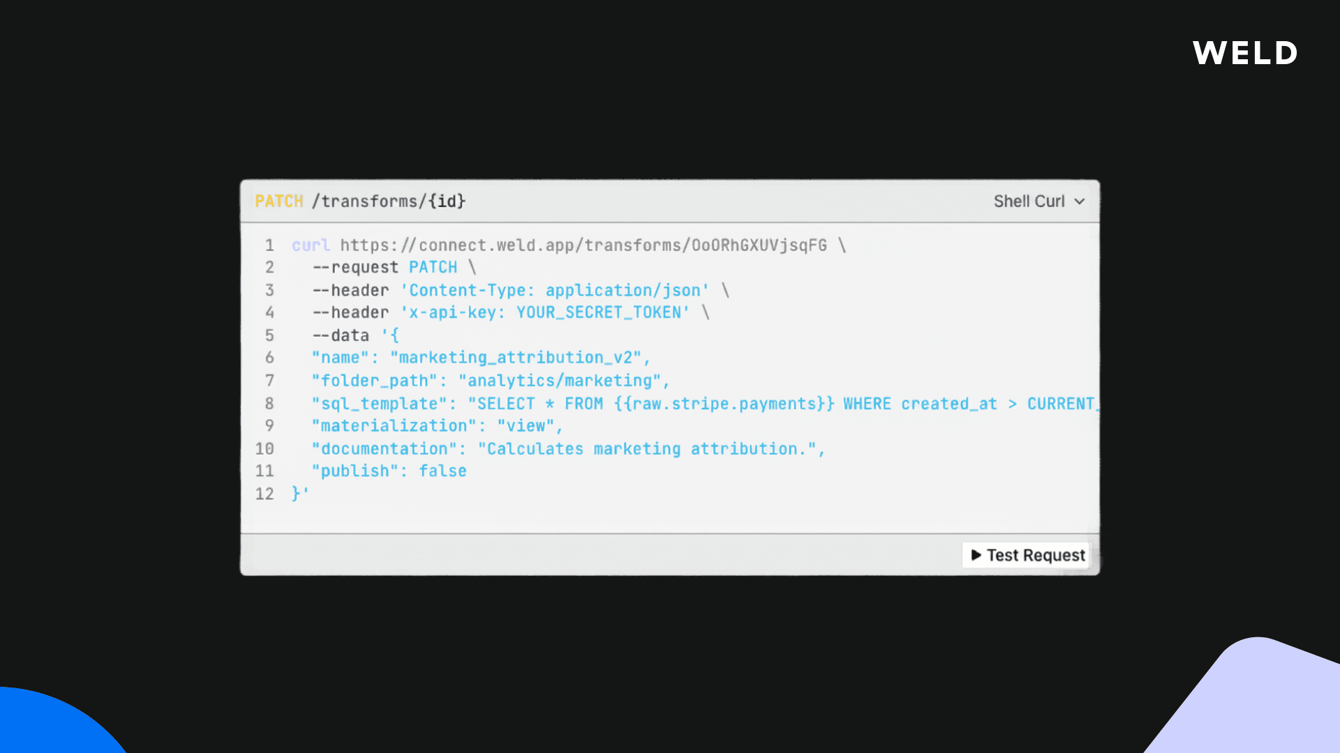 Transforms API - Create, Update & Publish Data Models via REST