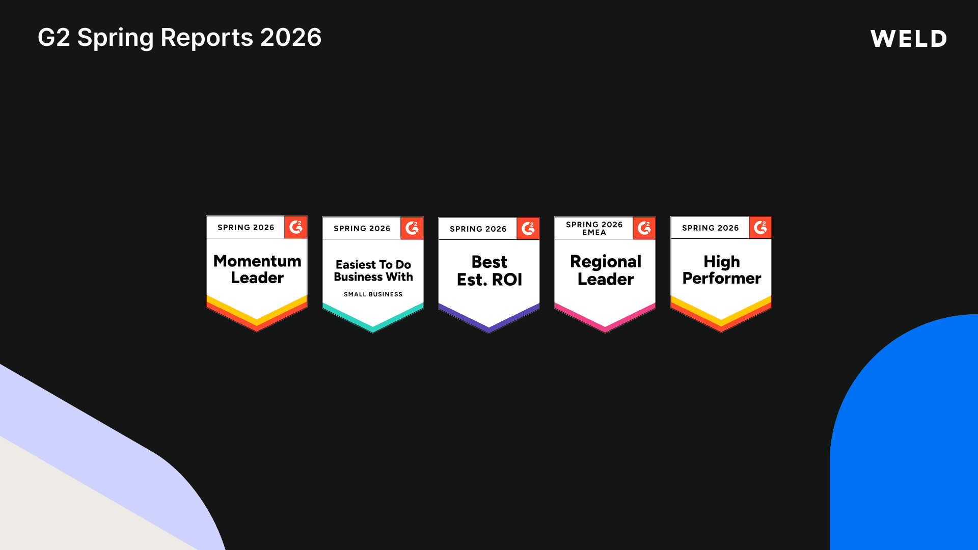 Weld Earns 36 G2 Badges in Spring 2026 | Data Integration