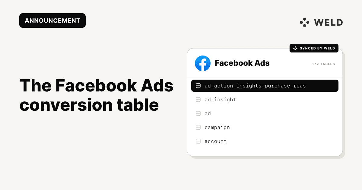 Analysing Facebook Ads Conversion Data with Weld