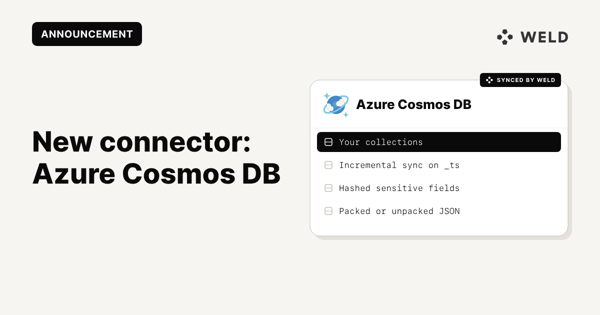Sync Azure Cosmos DB with Your Data Warehouse Using Weld