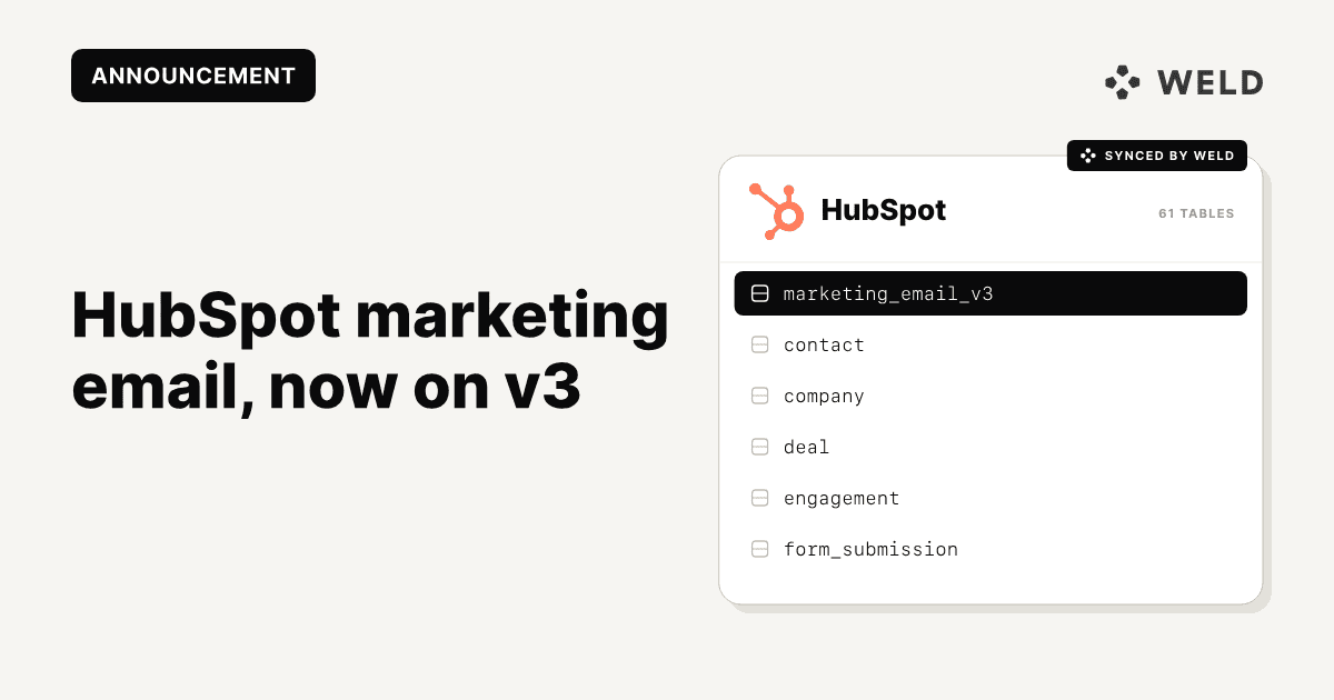 HubSpot Marketing Email v3 now available in Weld
