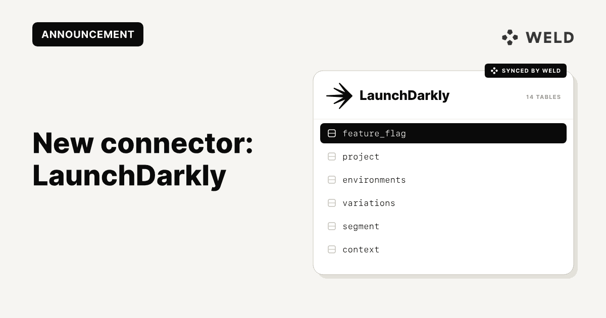 Sync your LaunchDarkly feature flag data into your data warehouse
