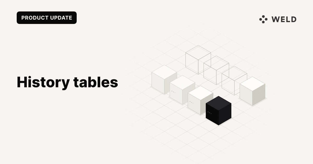 Track how your data changes over time with History Tables in Weld