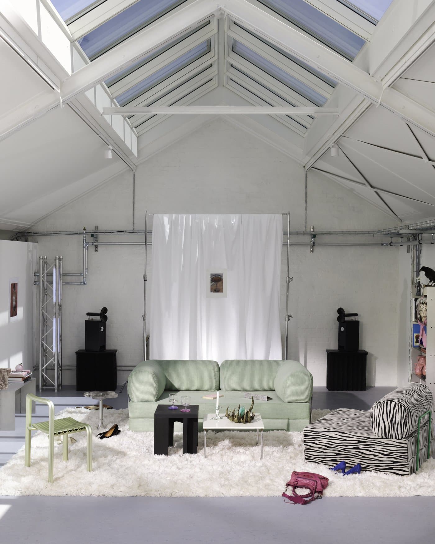 An OMHU modular sofa in a skylit studio