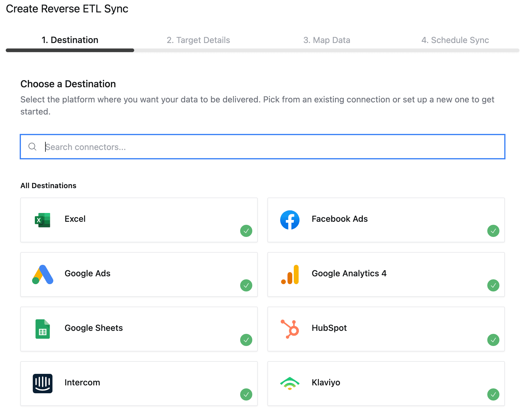 reverse etl update set up new sync