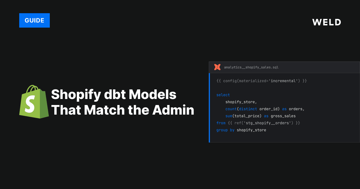 Shopify dbt Models: Build a Sales Report That Matches Shopify's Admin