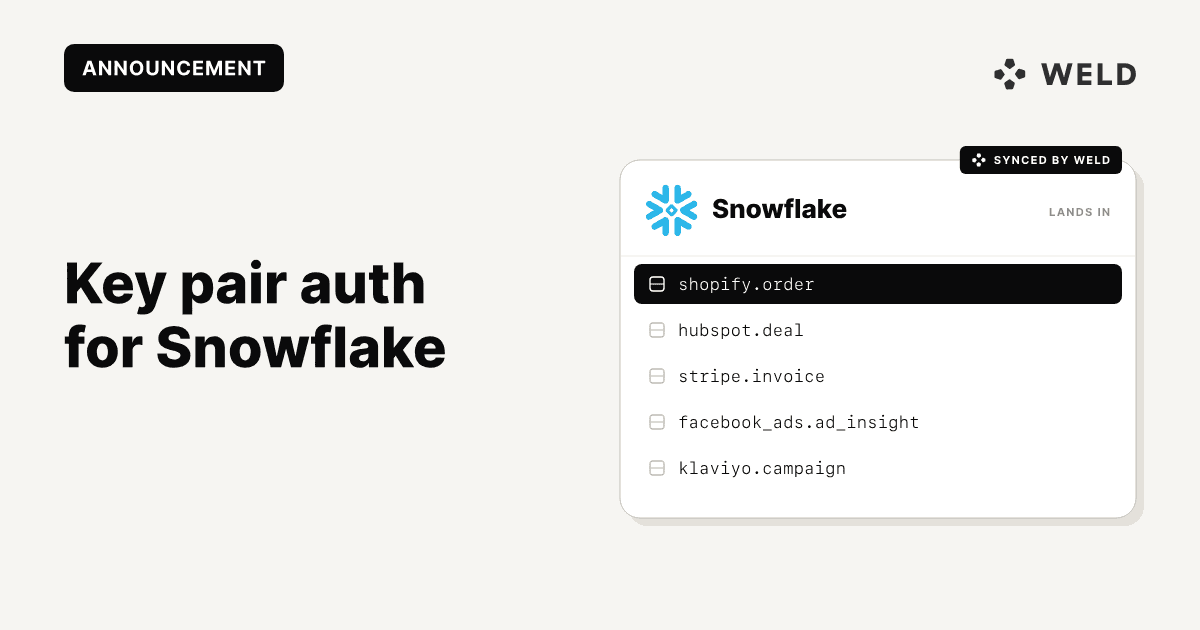 Snowflake Key Pair Authentication: Now Default in Weld