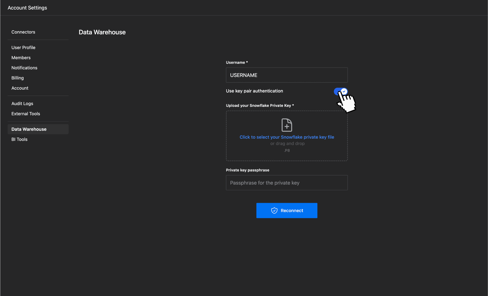 Snowflake Key Pair Authentication in Weld