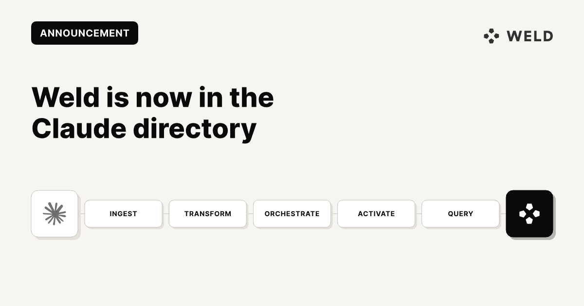 Weld in the Claude connector directory: add the Weld MCP in one click