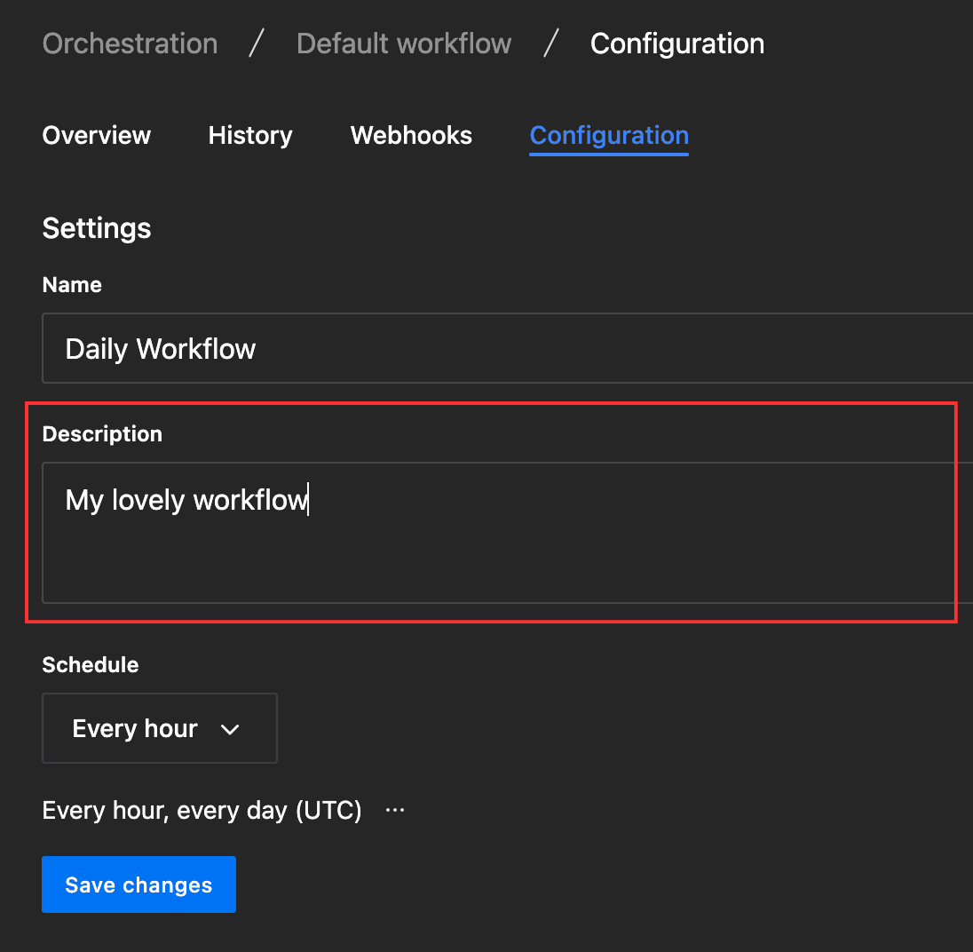 Orchestration add description