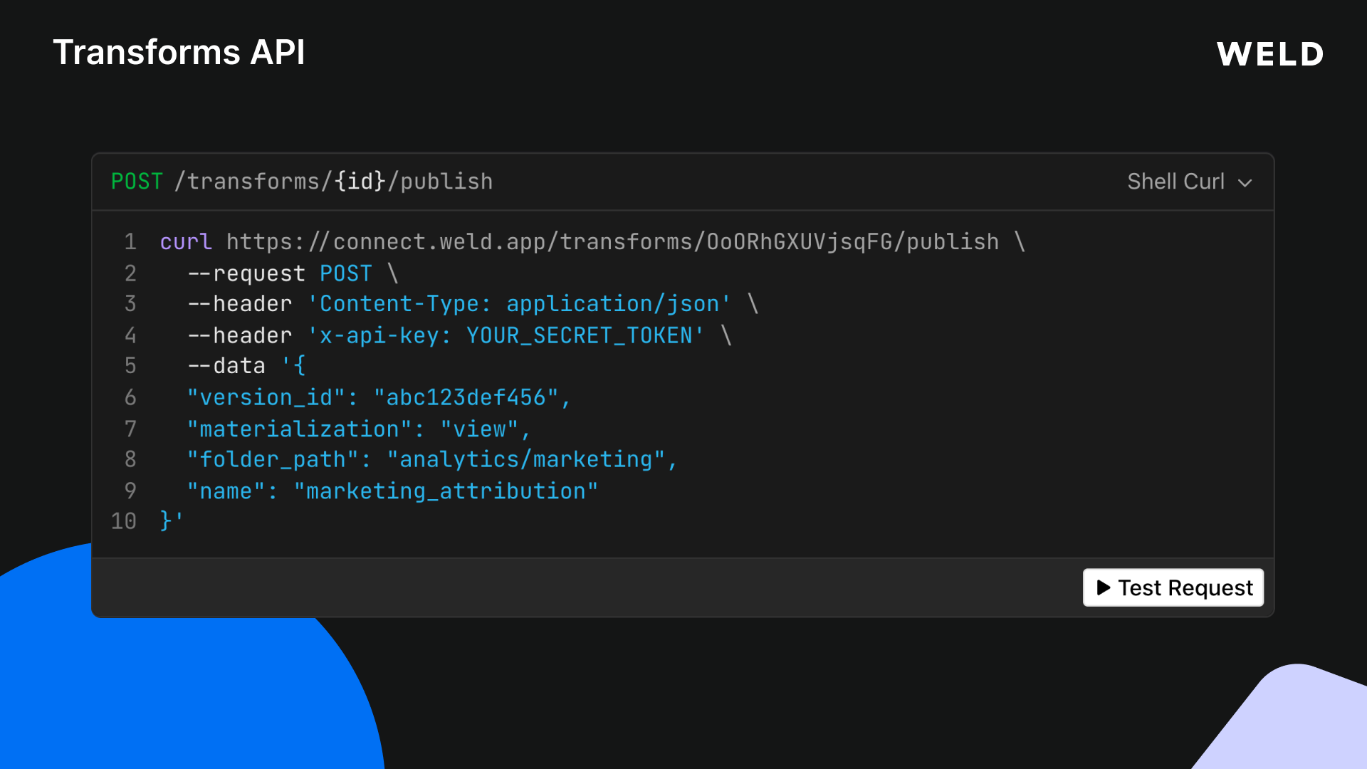 python - creating blended transform with identical... Transforms API | Create, Update & Publish Data Models via REST | Weld Blog