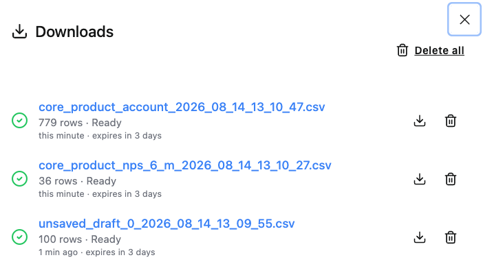 The new downloads sidebar in Weld