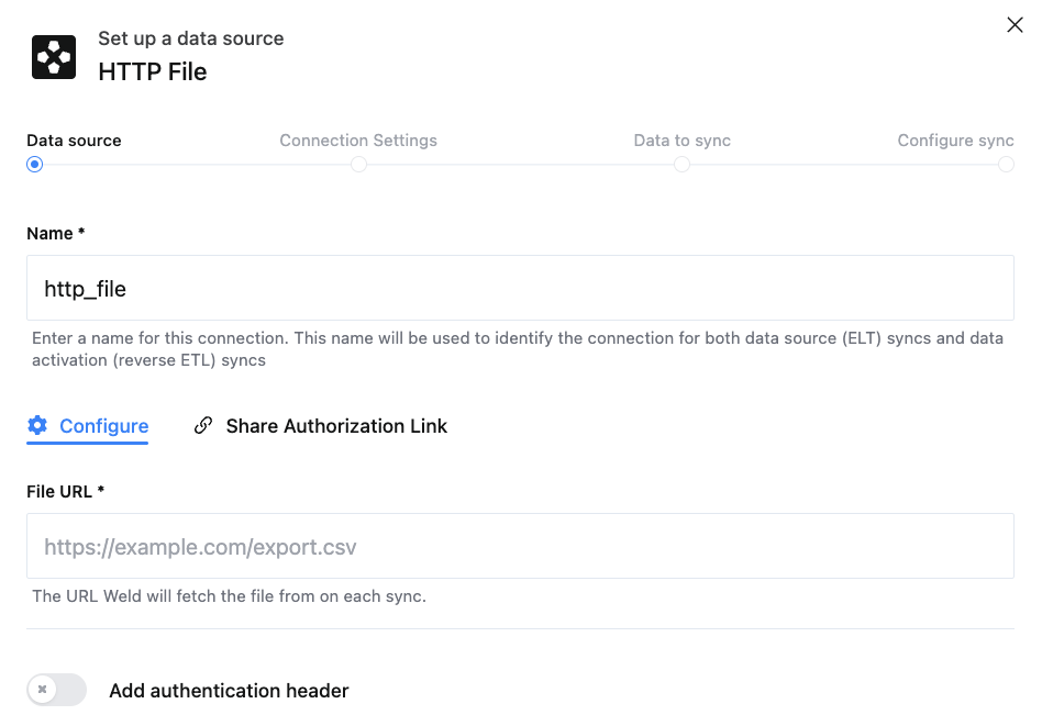 The HTTP File connector in Weld