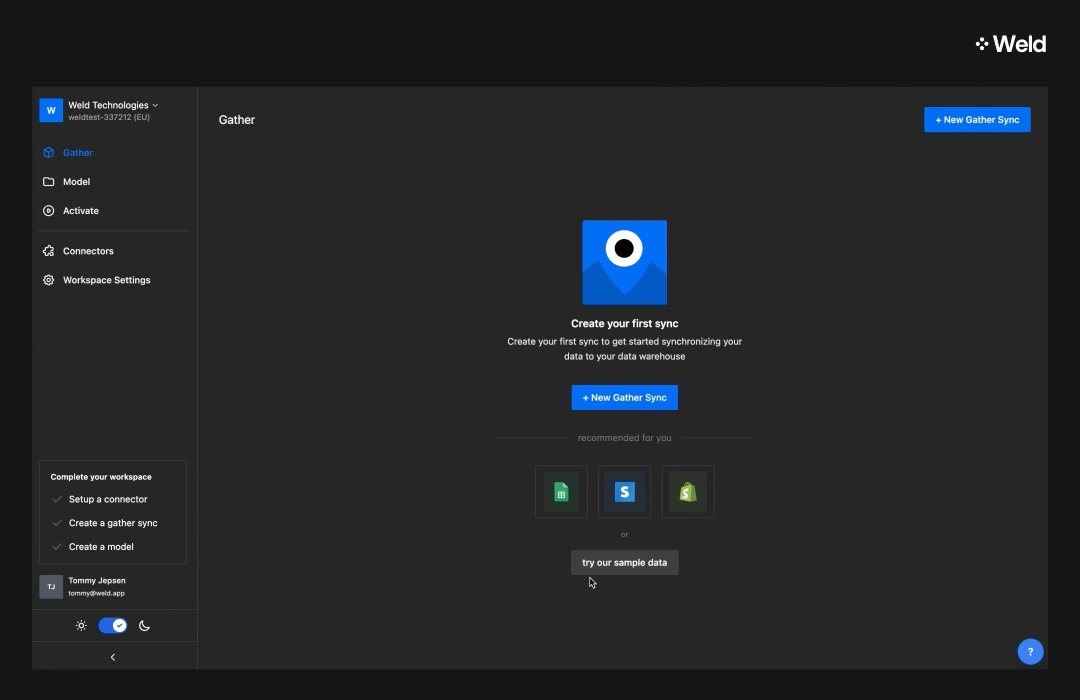 Connect to the data source